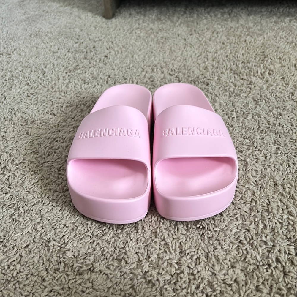 Balenciaga Pink Platform Slides
